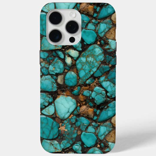 Coques Case-Mate iPhone Pierre Turquoise et noire (Verso)