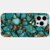Coques Case-Mate iPhone Pierre Turquoise et noire (Verso (horizontal))