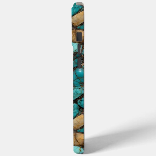 Coques Case-Mate iPhone Pierre Turquoise et noire (Verso / Gauche)