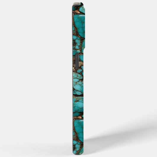 Coques Case-Mate iPhone Pierre Turquoise et noire (Verso / Droite)