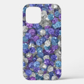Coques Case-Mate iPhone Pierres à grains bleus et violets (Verso)