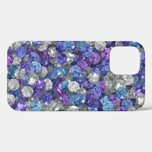 Coques Case-Mate iPhone Pierres à grains bleus et violets (Verso (horizontal))