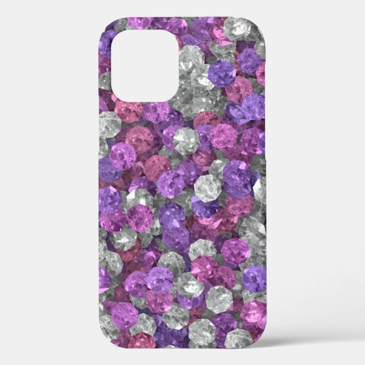 Coques Case-Mate iPhone Pierres perdues roses et violettes (Verso)