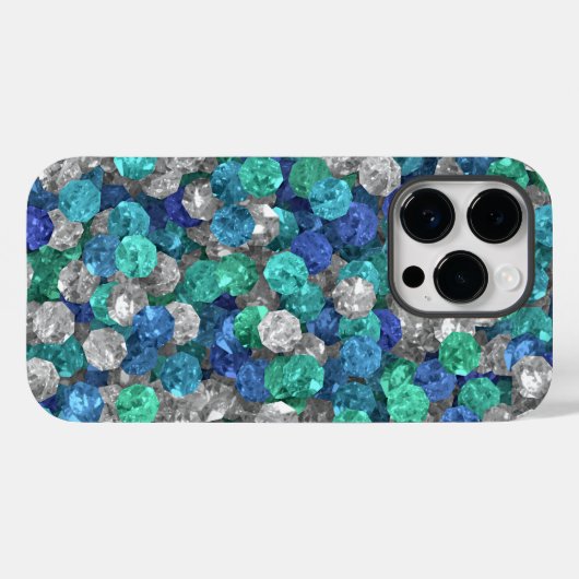 Coques Case-Mate iPhone Pierres turquoise et bleue (Verso (horizontal))