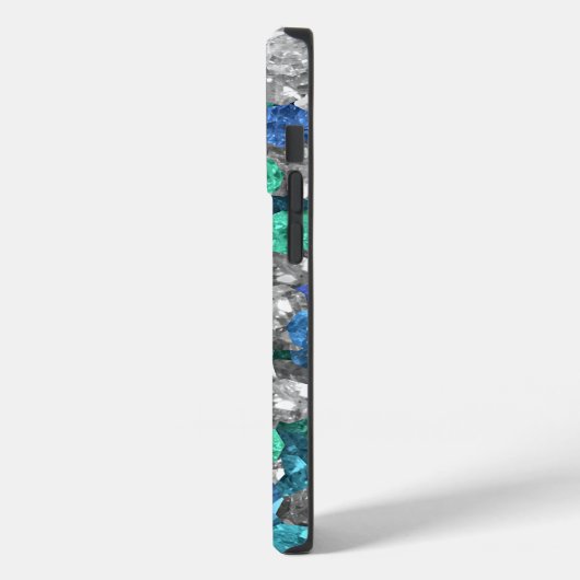 Coques Case-Mate iPhone Pierres turquoise et bleue (Verso / Gauche)