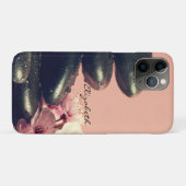Coques Case-Mate iPhone Pierres Zen Noir Fleurs (Dos (Horizontal))