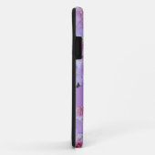 Coques Case-Mate iPhone Pies roses Monogramme violet Floral (Dos/Droite)