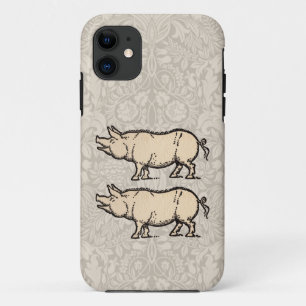 Coque Case-Mate Pour iPhone Pig Antique Piggy Cute Illustration Vintage