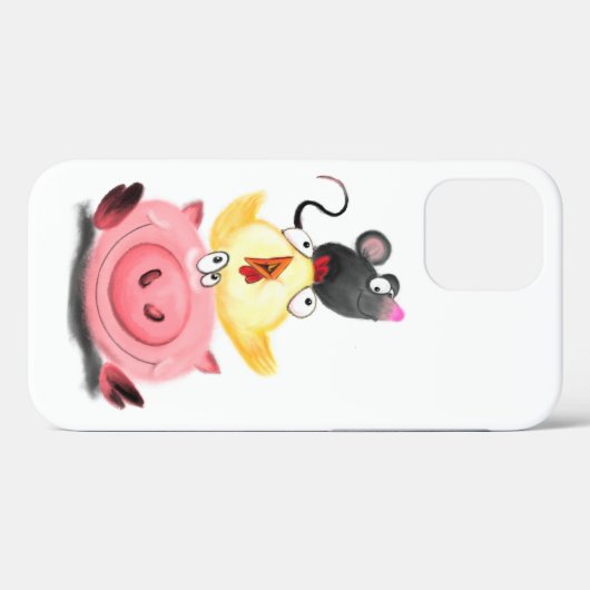 Coques Case-Mate iPhone Piggy Chick and Mouse Friends Fun (Verso (horizontal))