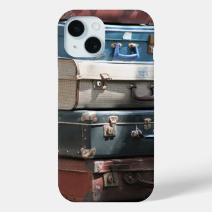 Coque Pour iPhone 15 Pile de valises Vintages