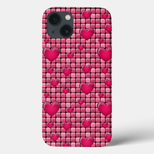 Coques Case-Mate iPhone Pile rose Avec Coeurs (Verso)