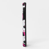 Coques Case-Mate iPhone Piloka Dot Zebra noir et rose chaud (Dos/Gauche)