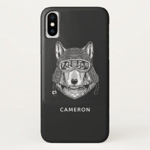 Case-Mate iPhone Case Pilote de motocyclette Wolf Dog Ajouter Votre No