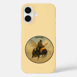 Coques iPhone 16 Pilote vintage à bord d'un avion géant miel volant