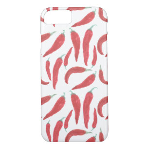 Coques Pour iPhone piments d'un rouge ardent d'aquarelle