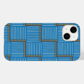 Coques Case-Mate iPhone Pinceau bleu Crosshatch (Verso (horizontal))