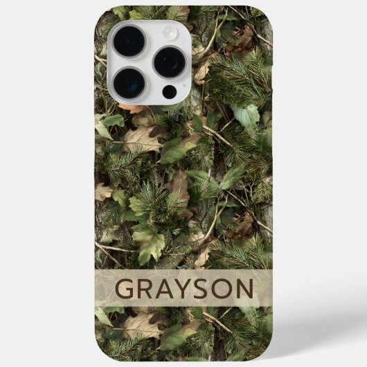 Coques Case-Mate iPhone Pine and Leaves Camouflage Personalized (Verso)