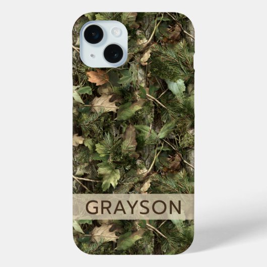 Coques Case-Mate iPhone Pine and Leaves Camouflage Personalized (Verso)