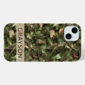 Coques Case-Mate iPhone Pine and Leaves Camouflage Personalized (Verso (horizontal))