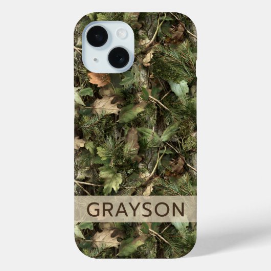 Coques Case-Mate iPhone Pine and Leaves Camouflage Personalized (Verso)