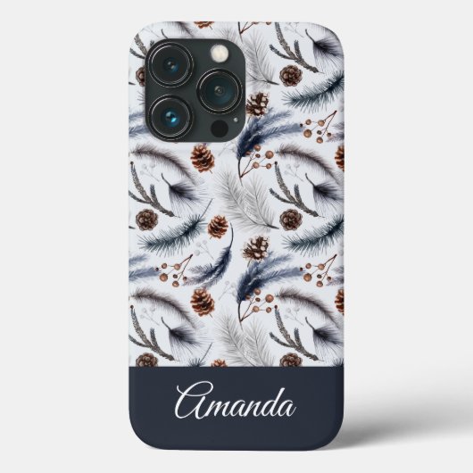 Coques Case-Mate iPhone Pine Cones & Pine Needles Aquarelles Motif (Verso)