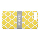 Coques Case-Mate iPhone Pineapple Wht Moroccan #5 Dk Gray Name Monogram (Dos (Horizontal))
