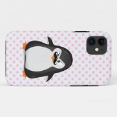 Coques Case-Mate iPhone Pingouin blanc noir mignon et moustache drôle (Dos (Horizontal))
