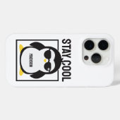 Coques Case-Mate iPhone Pingouin cool de nom personnalisé (Verso (horizontal))