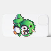 Coques Case-Mate iPhone Pingouin de Kawaii à Dino déguisé (Verso (horizontal))