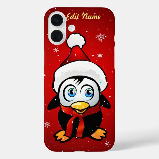 Coques Case-Mate iPhone Pingouin drôle avec le casquette de Noël (Verso)