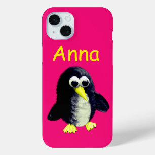 Coque iPhone 15 Mini Pingouin drôle, personnalisé