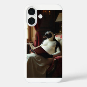 Coques iPhone 16 Pingouin lisant un livre