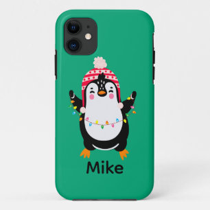 Case-Mate iPhone Case Pingouin scintillant avec lumières de Noël