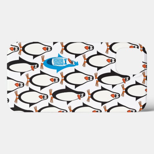 Coques Case-Mate iPhone Pingouin tux bleu (Verso (horizontal))