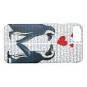 Coques Case-Mate iPhone Pingouins Avec Coeurs D'Amour (Dos (Horizontal))