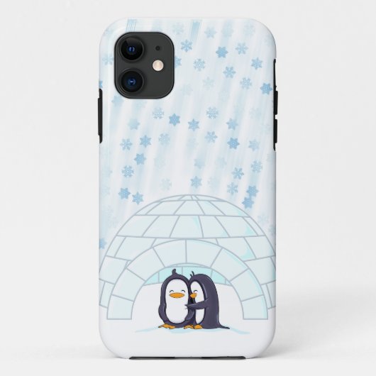 Coques Case-Mate iPhone Pingouins dans l'igloo tout en neigeant (Dos)