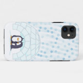 Coques Case-Mate iPhone Pingouins dans l'igloo tout en neigeant (Dos (Horizontal))