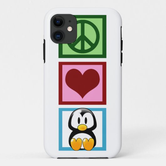 Coques Case-Mate iPhone Pingouins Peace Love (Dos)