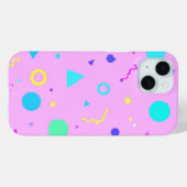 Coques Case-Mate iPhone Pink 80s Memphis Geometric Pattern (Verso (horizontal))