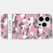 Coques Case-Mate iPhone Pink and Gray Camouflage Personalized (Verso (horizontal))