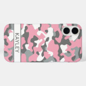 Coques Case-Mate iPhone Pink and Gray Camouflage Personalized (Verso (horizontal))