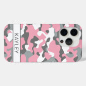 Coques Case-Mate iPhone Pink and Gray Camouflage Personalized (Verso (horizontal))