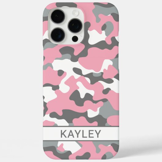 Coques Case-Mate iPhone Pink and Gray Camouflage Personalized (Verso)