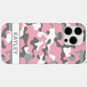 Coques Case-Mate iPhone Pink and Gray Camouflage Personalized (Verso (horizontal))