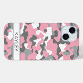 Coques Case-Mate iPhone Pink and Gray Camouflage Personalized (Verso (horizontal))