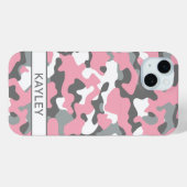 Coques Case-Mate iPhone Pink and Gray Camouflage Personalized (Verso (horizontal))