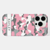 Coques Case-Mate iPhone Pink and Gray Camouflage Personalized (Verso (horizontal))