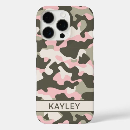 Coques Case-Mate iPhone Pink and Green Camouflage Personalized (Verso)