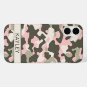 Coques Case-Mate iPhone Pink and Green Camouflage Personalized (Verso (horizontal))