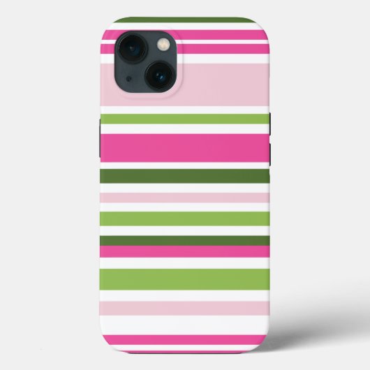 Coques Case-Mate iPhone Pink and Green Stripe Tough Case-Mate iPhone Case (Verso)